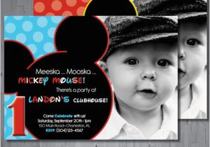 Personalized Mickey Mouse 1st Birthday Invitations Mickey Mouse Birthday Invitation First Birthday by