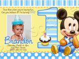 Personalized Mickey Mouse 1st Birthday Invitations Mickey Mouse First Birthday Invitations 2 Eysachsephoto Com