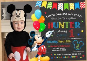Personalized Mickey Mouse 1st Birthday Invitations Mickey Mouse Invitation Birthday Mickey Mouse 1st Birthday