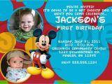 Personalized Mickey Mouse 1st Birthday Invitations Mickey Mouse Photo Birthday Invitations Drevio