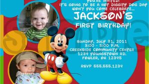 Personalized Mickey Mouse 1st Birthday Invitations Mickey Mouse Photo Birthday Invitations Drevio