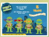 Personalized Ninja Turtle Birthday Invitations Marron Studio Teenage Mutant Ninja Turtles Inspired