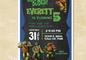 Personalized Ninja Turtle Birthday Invitations Ninja Turtles Custom Birthday Invitation Custom Invitation