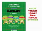 Personalized Ninja Turtle Birthday Invitations Teenage Mutant Ninja Turtle Invitation Custom Turtle