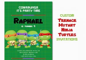 Personalized Ninja Turtle Birthday Invitations Teenage Mutant Ninja Turtle Invitation Custom Turtle