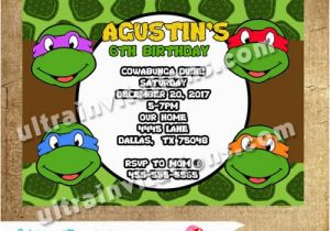 Personalized Ninja Turtle Birthday Invitations Teenage Mutant Ninja Turtle Invitations Printable Digital