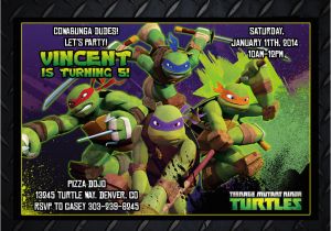 Personalized Ninja Turtle Birthday Invitations Teenage Mutant Ninja Turtles Invitations Tmnt by