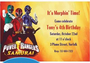 Personalized Power Rangers Birthday Invitations Power Rangers Custom Invitation Mason 39 S Birthday 4