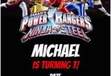 Personalized Power Rangers Birthday Invitations Power Rangers Ninja Steel Party Invitation Personalized