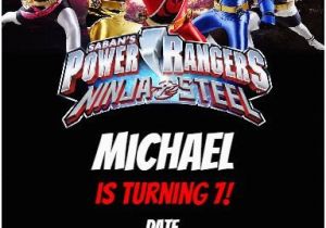 Personalized Power Rangers Birthday Invitations Power Rangers Ninja Steel Party Invitation Personalized