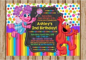Personalized Sesame Street Birthday Invitations Elmo and Abby Birthday Invitations Custom Sesame Street