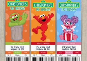 Personalized Sesame Street Birthday Invitations Personalized Sesame Street Birthday Ticket Invitation Cards