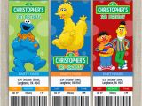 Personalized Sesame Street Birthday Invitations Personalized Sesame Street Birthday Ticket Invitation Cards