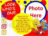 Personalized Sesame Street Birthday Invitations Sesame Street Babies Custom Photo First Birthday Invitation