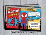 Personalized Spiderman Birthday Invitations Spiderman Invitation Personalized Invite Custom by