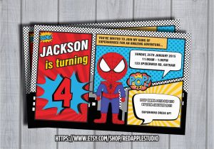 Personalized Spiderman Birthday Invitations Spiderman Invitation Personalized Invite Custom by