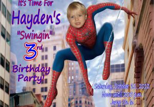 Personalized Spiderman Birthday Invitations Spiderman Personalized Photo Birthday Invitation 2012 1