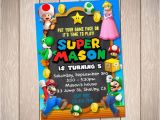 Personalized Super Mario Birthday Invitations Super Mario Birthday Invitation Card Mario Party Custom