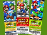 Personalized Super Mario Birthday Invitations Super Mario Bros Party Invitations Cimvitation