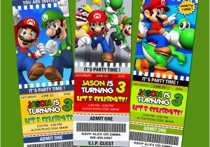 Personalized Super Mario Birthday Invitations Super Mario Bros Party Invitations Cimvitation