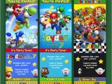 Personalized Super Mario Birthday Invitations Super Mario Brothers Birthday Invitation Tickets Mario