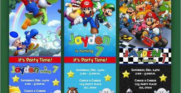 Personalized Super Mario Birthday Invitations Super Mario Brothers Birthday Invitation Tickets Mario