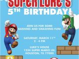 Personalized Super Mario Birthday Invitations Super Mario Brothers Custom Birthday Party Invitation