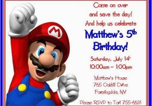 Personalized Super Mario Birthday Invitations Super Mario Brothers Personalized Birthday Invitations