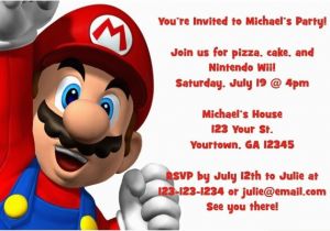 Personalized Super Mario Birthday Invitations Super Mario Invitations Personalized Party Invites