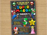 Personalized Super Mario Birthday Invitations Super Mario Invite Super Mario Brothers Birthday Invitation