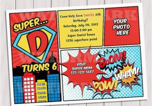 Personalized Superhero Birthday Invitations Superhero Baby Shower Invitation Printable Invite Card