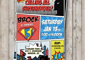 Personalized Superhero Birthday Invitations Superhero Birthday Invitation Personalized for Your Party