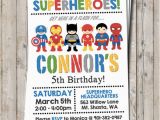 Personalized Superhero Birthday Invitations Superhero Birthday Invitation Personalized for Your Party