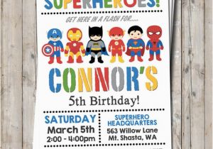 Personalized Superhero Birthday Invitations Superhero Birthday Invitation Personalized for Your Party