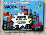 Personalized Superhero Birthday Invitations Superhero Birthday Invitation Personalized for Your Party