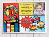 Personalized Superhero Birthday Invitations Superhero Birthday Party Invitation Personalized Printable