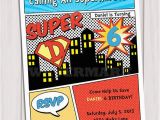 Personalized Superhero Birthday Invitations Superhero Birthday Party Invitation Personalized Printable