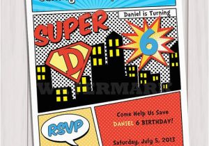 Personalized Superhero Birthday Invitations Superhero Birthday Party Invitation Personalized Printable