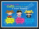 Personalized Superhero Birthday Invitations Superhero Girls Personalized Party Invitation