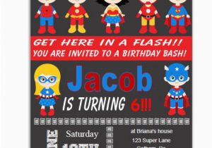 Personalized Superhero Birthday Invitations Superheros Invitation Printable In Red Personalized Super