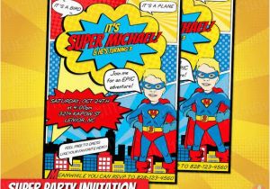 Personalized Superman Birthday Invitations Personalized Superhero Birthday Invite Superman Party