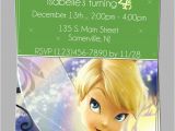 Personalized Tinkerbell Birthday Invitations Custom Tinkerbell Fairies Birthday Party Invitations Diy