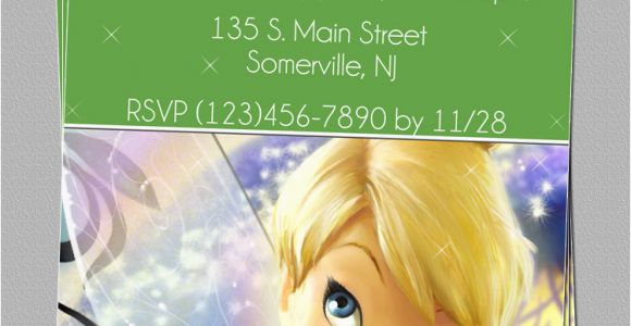 Personalized Tinkerbell Birthday Invitations Custom Tinkerbell Fairies Birthday Party Invitations Diy