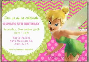 Personalized Tinkerbell Birthday Invitations Items Similar to Tinkerbell Chevron Birthday 1st Birthday