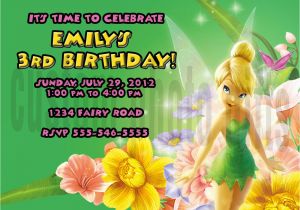 Personalized Tinkerbell Birthday Invitations Personalized Disney Tinkerbell Birthday Invitation Digital