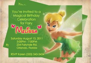 Personalized Tinkerbell Birthday Invitations Tinkerbell Fairy Birthday Invitation Custom Made by