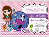 Pet Birthday Invitations Littlest Pet Shop Birthday Invitation 4×6 or by