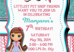 Pet Birthday Invitations Littlest Pet Shop Personalized Birthday Invitation 1 Sided