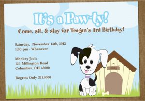 Pet Birthday Invitations Puppy Dog Birthday Party Diy Pet Adoption by