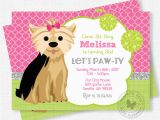 Pet Birthday Invitations Puppy Party Invitation Dog Birthday Invitation Yorkie